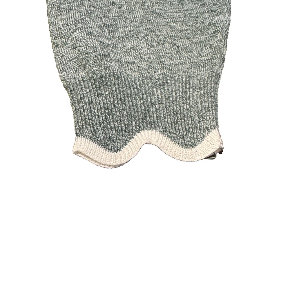 Women's M Wool Sweater Miss‎ Look, Vintage green Heathered, Scallop Finish boho - Picture 5 of 10